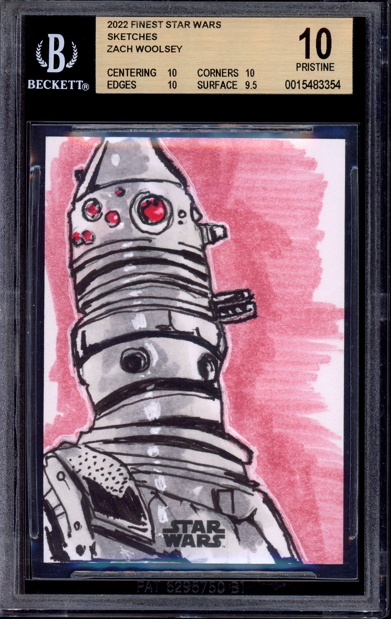 2022 Finest Star Wars Sketches Zach Woolsey IG-88 #SKC-AA BGS 10 PRISTINE