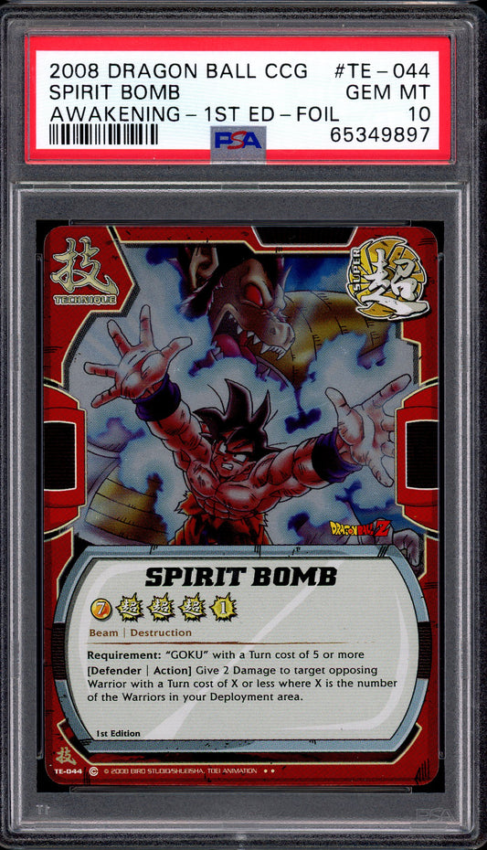 2008 Dragon Ball CGC The Awakening 1st Edition Spirit Bomb Foil #TE-044 PSA 10 GEM MINT