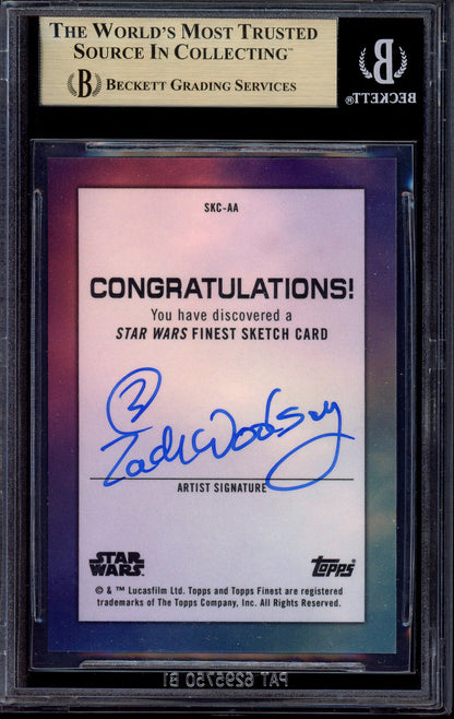 2022 Finest Star Wars Sketches Zach Woolsey IG-88 #SKC-AA BGS 10 PRISTINE