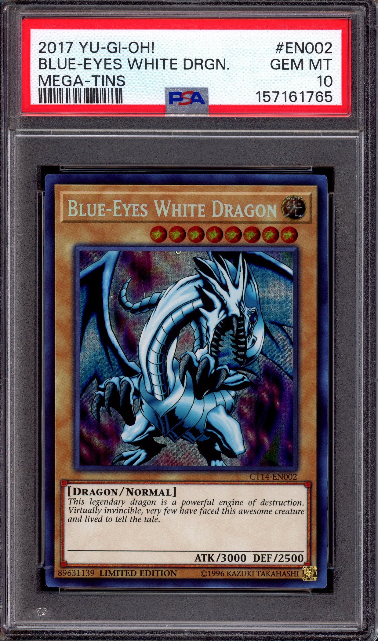 2017 Yu-Gi-Oh! Mega-Tins Blue-Eyes White Dragon #EN002 PSA 10 GEM MINT