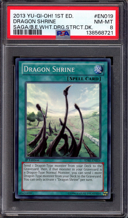 2013 Yu-Gi-Oh! 1st Edition SDBE Dragon Shrine #EN019 PSA 8 NM-MT