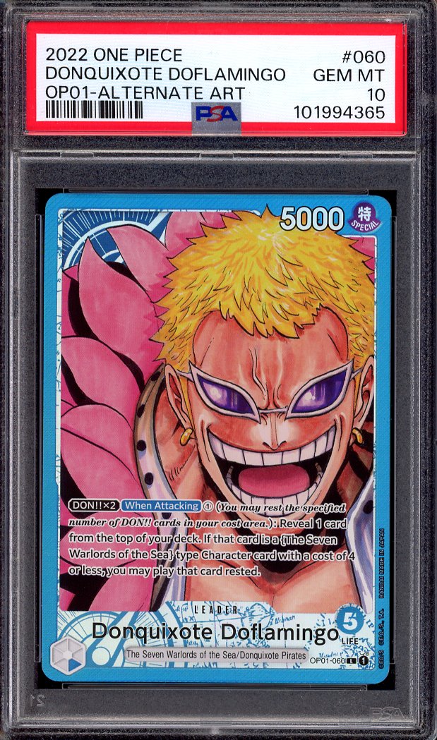 2022 One Piece OP01 Alternate Art Donquixote Doflamingo #60 PSA 10 GEM MINT