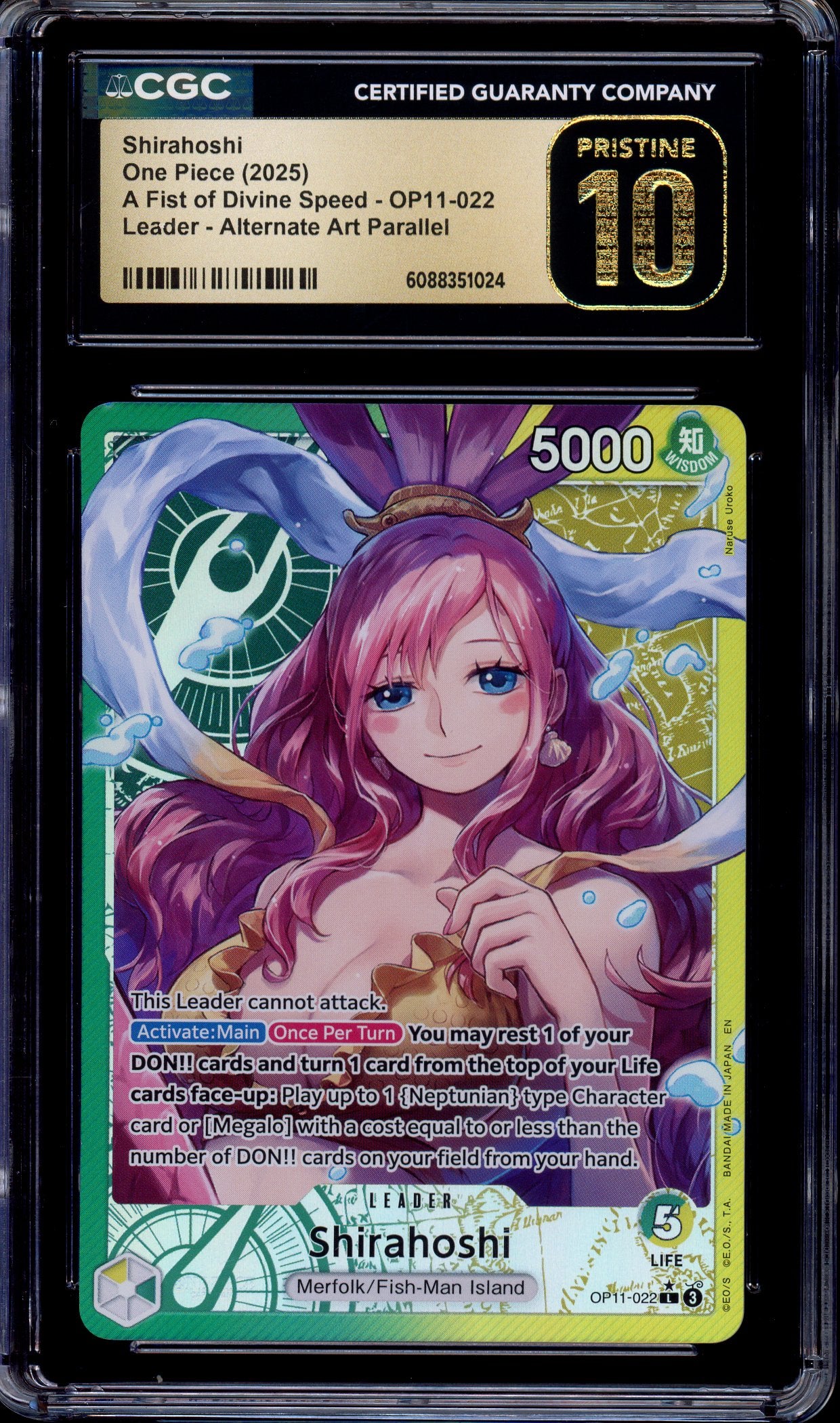 2025 One Piece OP11 Alternate Art Leader Shirahoshi #22 CGC 10 PRISTINE