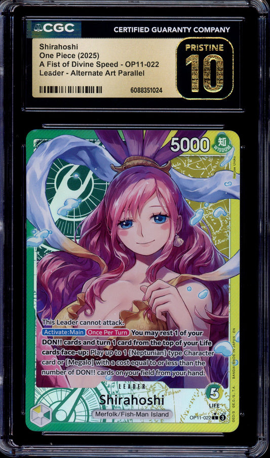 2025 One Piece OP11 Alternate Art Leader Shirahoshi #22 CGC 10 PRISTINE