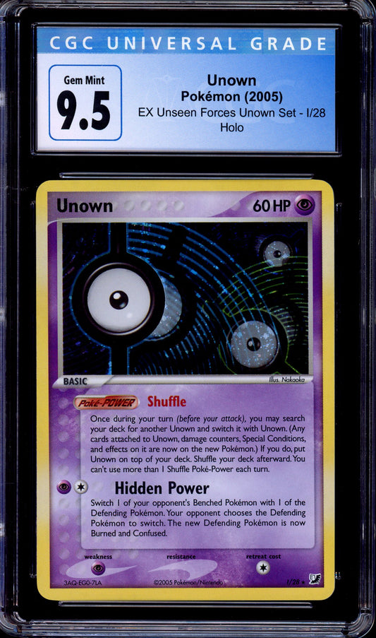 2005 Pokémon EX Unseen Forces Unown-Holo #I/28 CGC 9.5 GEM MINT