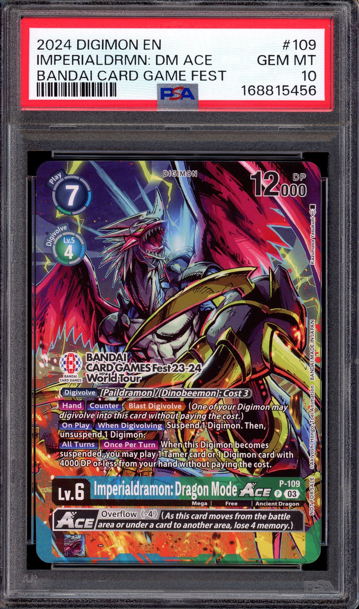 2024 Digimon Promo Bandai Card Game Fest Imperialdramon Dragon Mode #109 PSA 10 GEM MINT