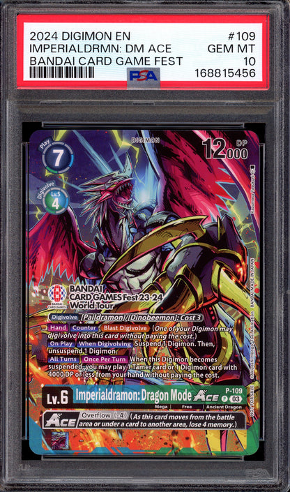 2024 Digimon Promo Bandai Card Game Fest Imperialdramon Dragon Mode #109 PSA 10 GEM MINT