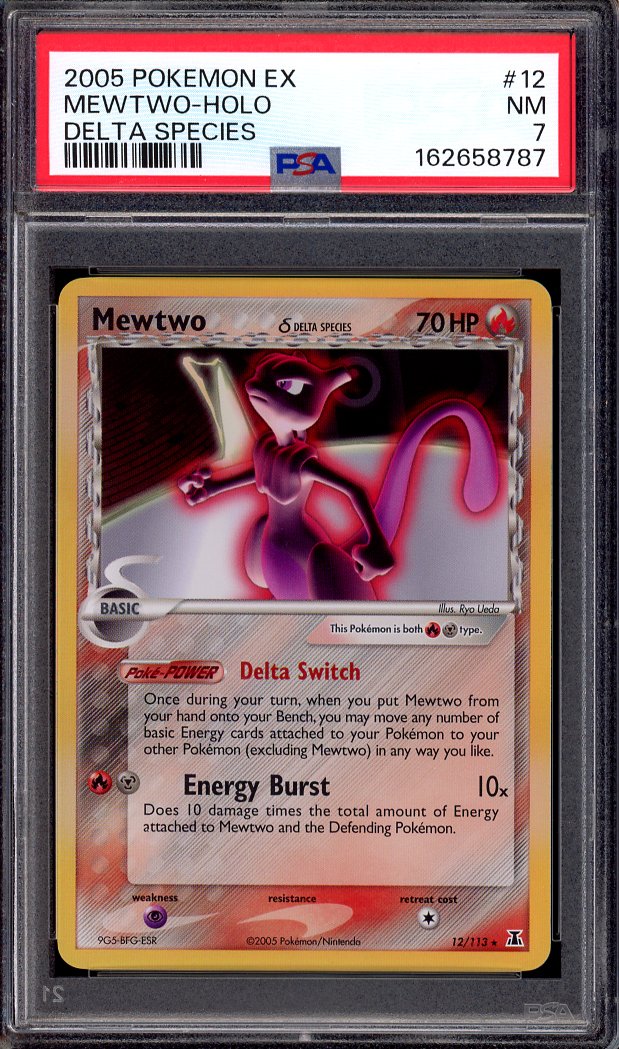 2005 Pokémon EX Delta Species Mewtwo Holo #12 PSA 7 NM
