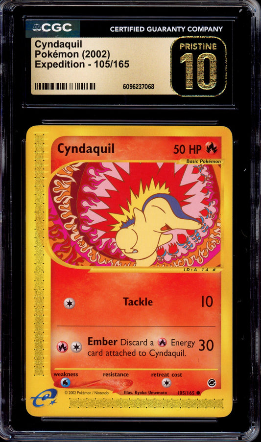 2002 Pokémon Expedition Cyndaquil #105 CGC 10 PRISTINE