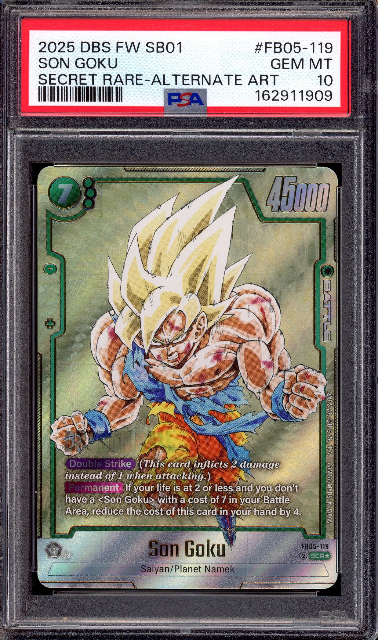 2025 Dragon Ball Super Fusion World Manga Booster 01 Secret Rare Alternate Art Son Goku #FB05-119 PSA 10 GEM MINT
