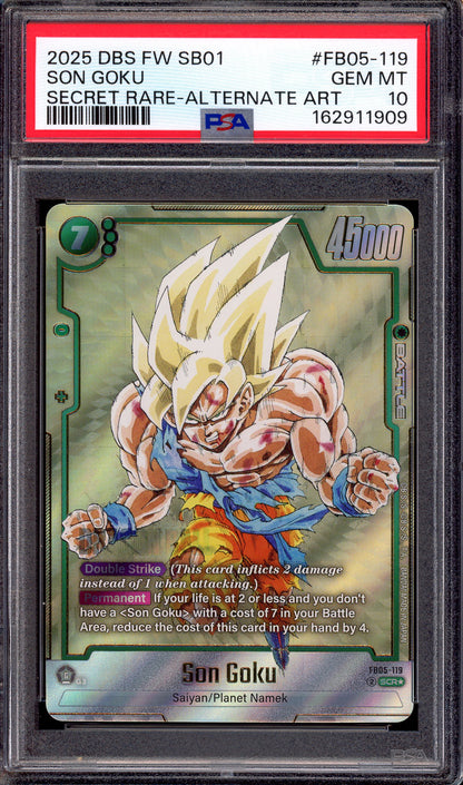 2025 Dragon Ball Super Fusion World Manga Booster 01 Secret Rare Alternate Art Son Goku #FB05-119 PSA 10 GEM MINT