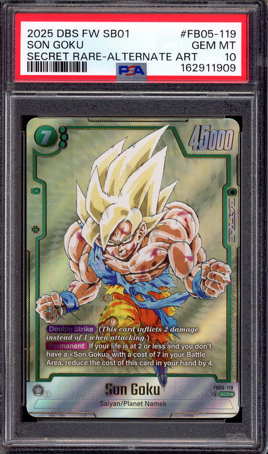 2025 Dragon Ball Super Fusion World Manga Booster 01 Secret Rare Alternate Art Son Goku #FB05-119 PSA 10 GEM MINT