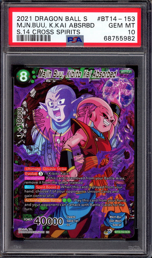 2021 Dragon Ball Super Majin Buu, Kibito Kai Absorbed SCR #BT14-153 PSA 10 GEM MINT