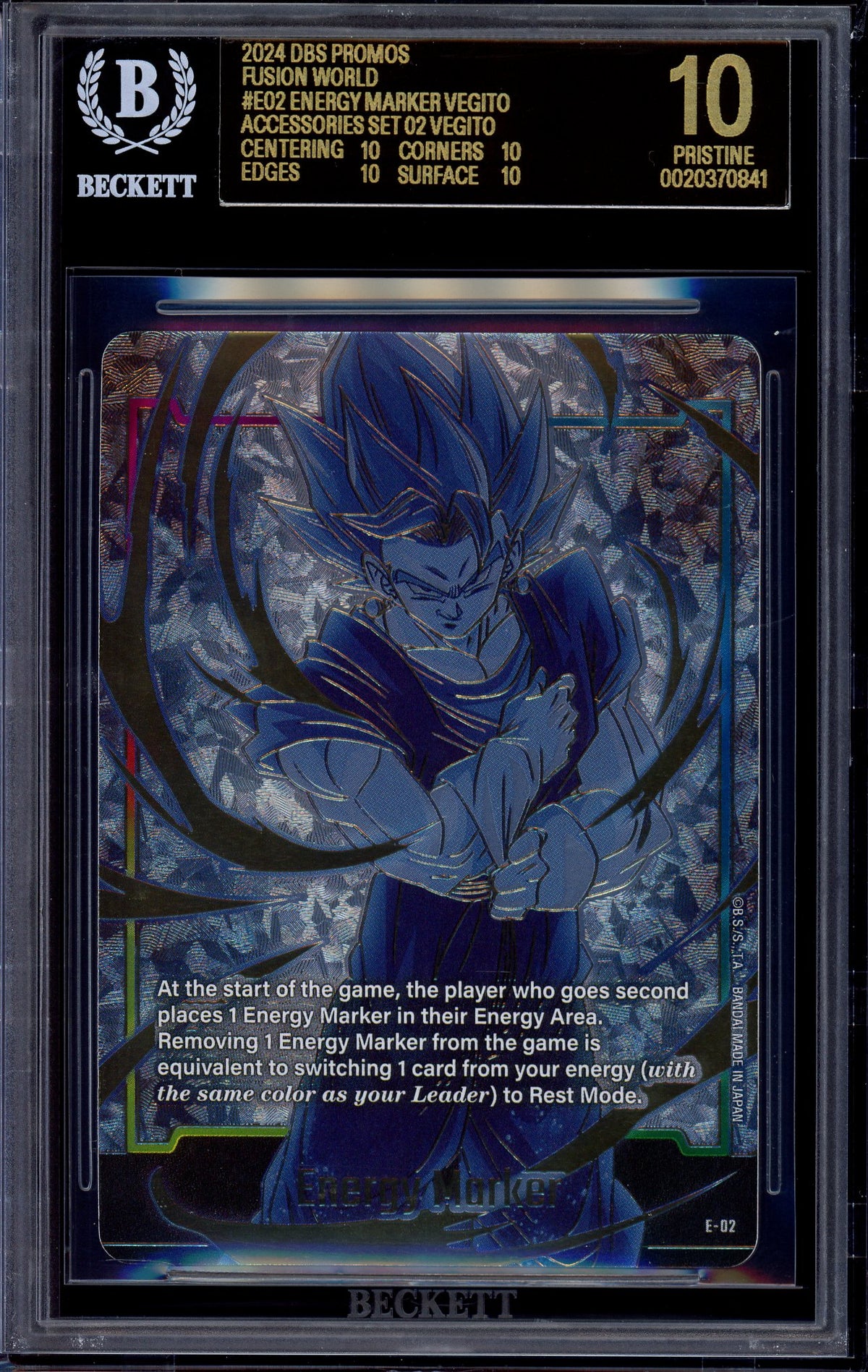 2024 Dragon Ball Super Fusion World Accessories Set 02 Vegito Energy Marker #E-02 BGS 10 BLACK LABEL