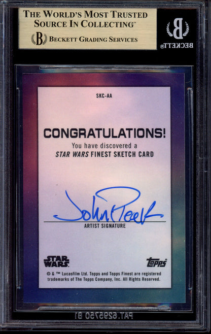 2022 Finest Star Wars Sketches John Pleak Kylo Ren #SKC-AA BGS 9.5 GEM MINT