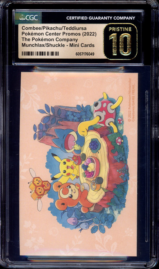 2022 Pokémon Japanese Center Mini Cards Munchlax/Shuckle/Combee/Pikachu/Teddiursa CGC 10 Pristine