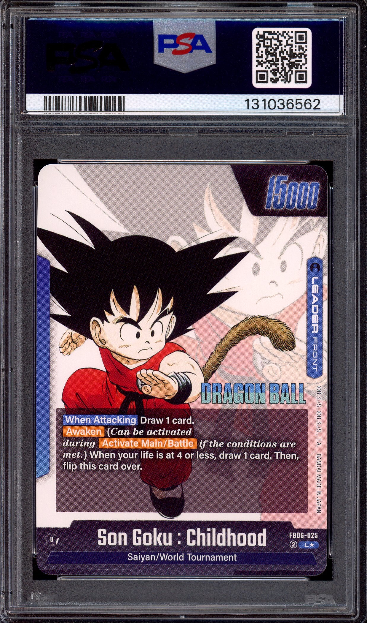 2025 Dragon Ball Super Fusion World Manga Booster 01 Alternate Art Gold Son Goku #FB06-025 PSA 10 GEM MINT