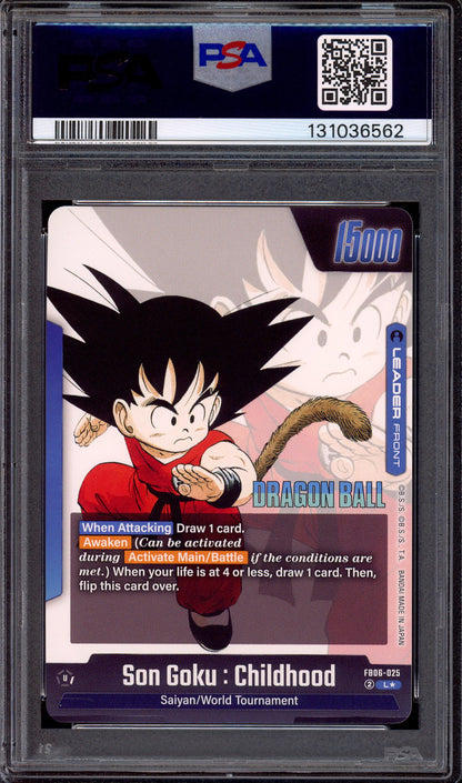 2025 Dragon Ball Super Fusion World Manga Booster 01 Alternate Art Gold Son Goku #FB06-025 PSA 10 GEM MINT