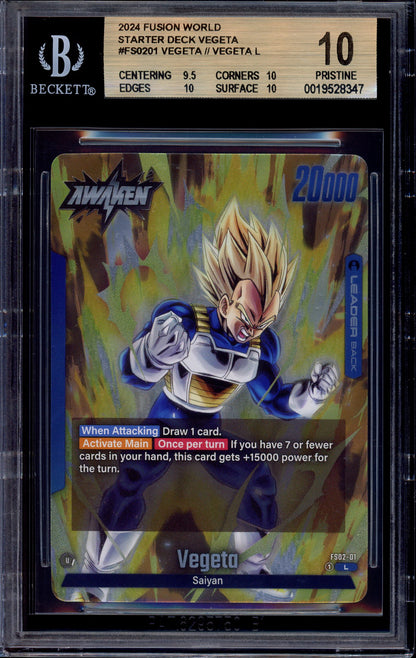 2024 Dragon Ball Super Fusion World Starter Deck 2 : Leader Vegeta #FS02-01 BGS 10 PRISTINE