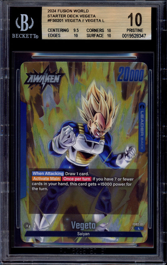 2024 Dragon Ball Super Fusion World Starter Deck 2 : Leader Vegeta #FS02-01 BGS 10 PRISTINE