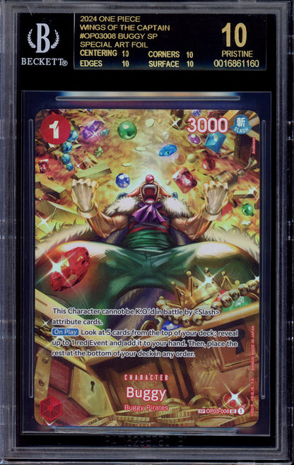 2024 One Piece OP06 Special Alternate Art Buggy #008 BGS 10 BLACK LABEL