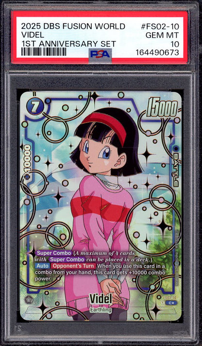 2025 Dragon Ball Super Fusion World 1st Anniversary Set Videl #FS02-10 PSA 10 GEM MINT