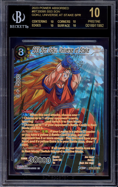 2023 Dragon Ball Super SS3 Son Goku, Universe at Stake SPR #BT20-095 BGS 10 BLACK LABEL