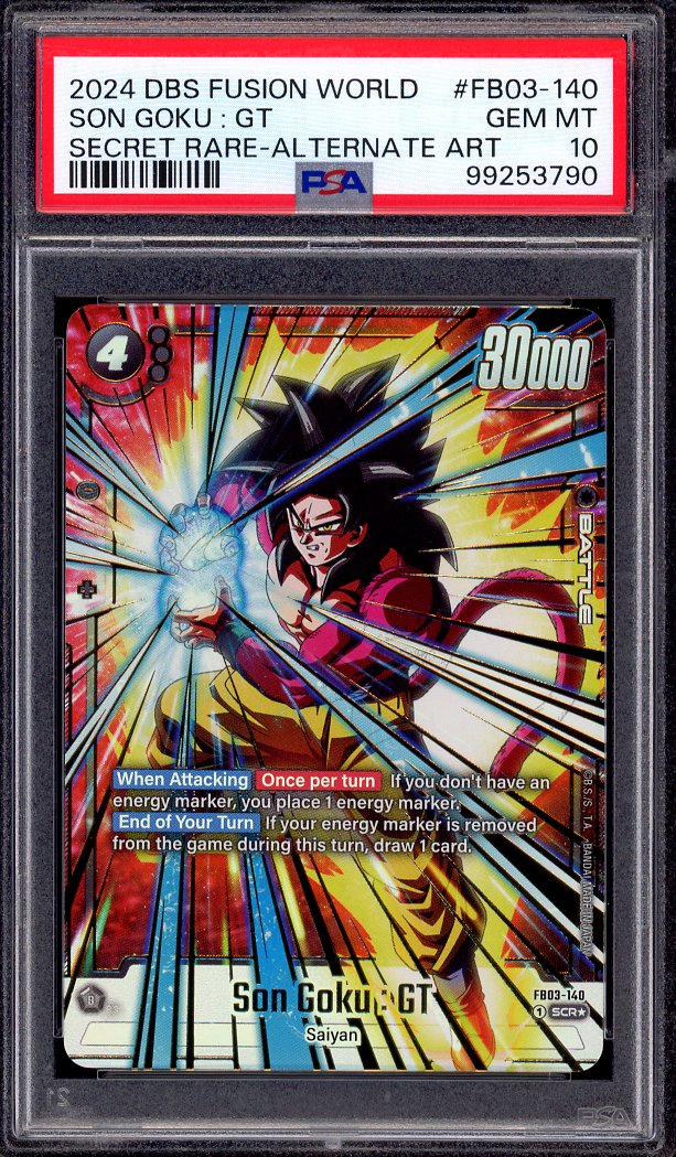 2024 Dragon Ball Super Fusion World Secret Rare Alternate Art Son Goku GT #FB03-140 PSA 10 GEM MINT