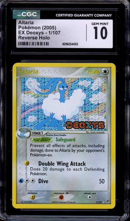 2005 Pokémon EX Deoxys Altaria-Reverse Foil #1 CGC 10 GEM MINT