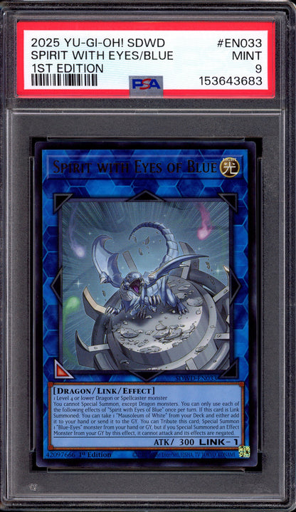 2025 Yu-Gi-Oh! 1st Edition SDWD Spirit With Eyes of Blue #EN033 PSA 9 MINT