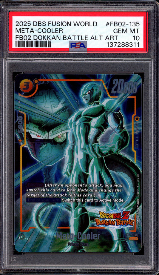 2025 Dragon Ball Super Fusion World FB02 Dokkan Battle Alternate Art Meta-Cooler #FB02-135 PSA 10 GEM MINT