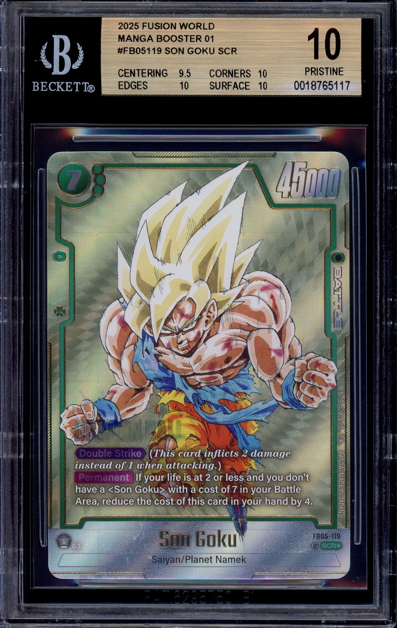 2025 Dragon Ball Super Fusion World Manga Booster Alternate Art Son Goku #FB05-119 BGS 10 PRISTINE