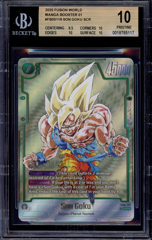 2025 Dragon Ball Super Fusion World Manga Booster Alternate Art Son Goku #FB05-119 BGS 10 PRISTINE