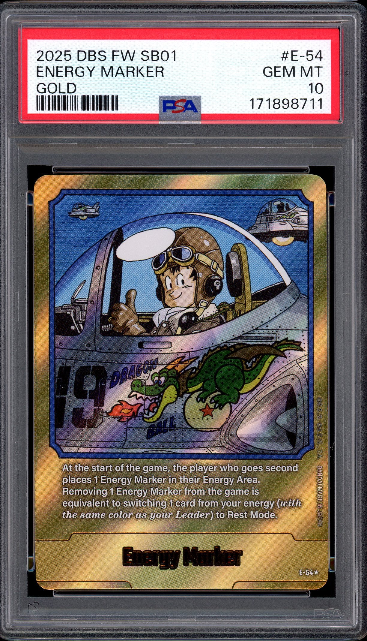 2025 Dragon Ball Super Fusion World Manga Booster 01 Gold Energy Marker #E-54 PSA 10 GEM MINT