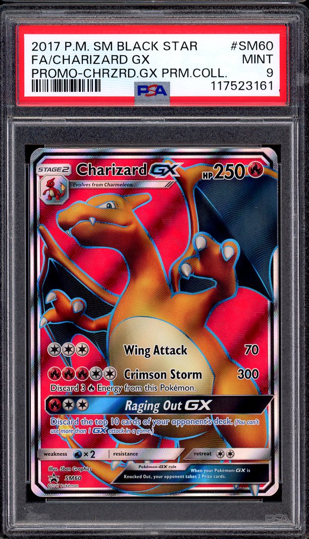 2017 Pokémon SM Black Star Promo Full Art Charizard GX #SM60 PSA 9 MINT