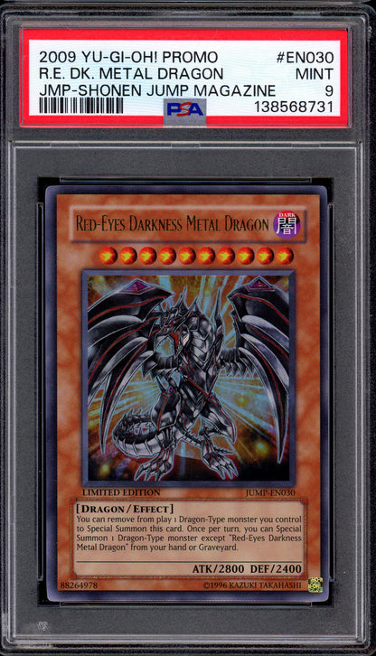 2009 Yu-Gi-Oh! Promo Shonen Jump Magazine Red-Eyes Darkness Metal Dragon #EN030 PSA 9 MINT