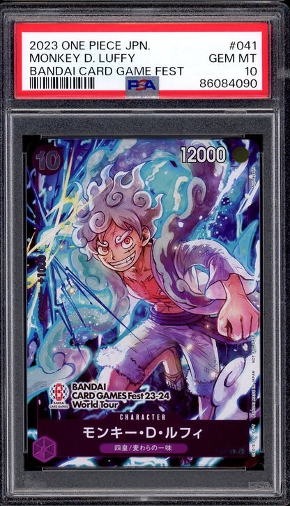 2023 One Piece Japanese Bandai Card Game Fest Monkey D Luffy #41 PSA 10 GEM MINT