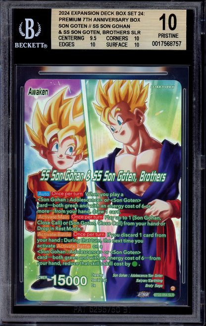 2024 Dragon Ball Super Premium Anniversary Box SS Son Gohan & SS Son Goten, Brothers SLR #BT22-054 BGS 10 PRISTINE