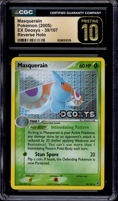 2005 Pokémon EX Deoxys Masquerain-Reverse Foil #39 CGC 10 PRISTINE
