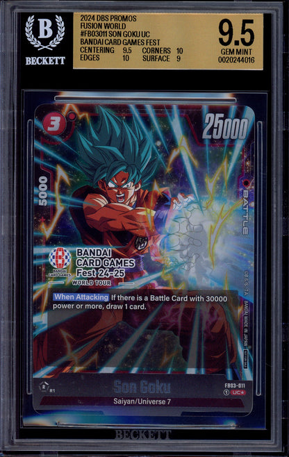 2024 Dragon Ball Super Fusion World Bandai Card Game Fest Son Goku #FB03-011 BGS 9.5 GEM MINT