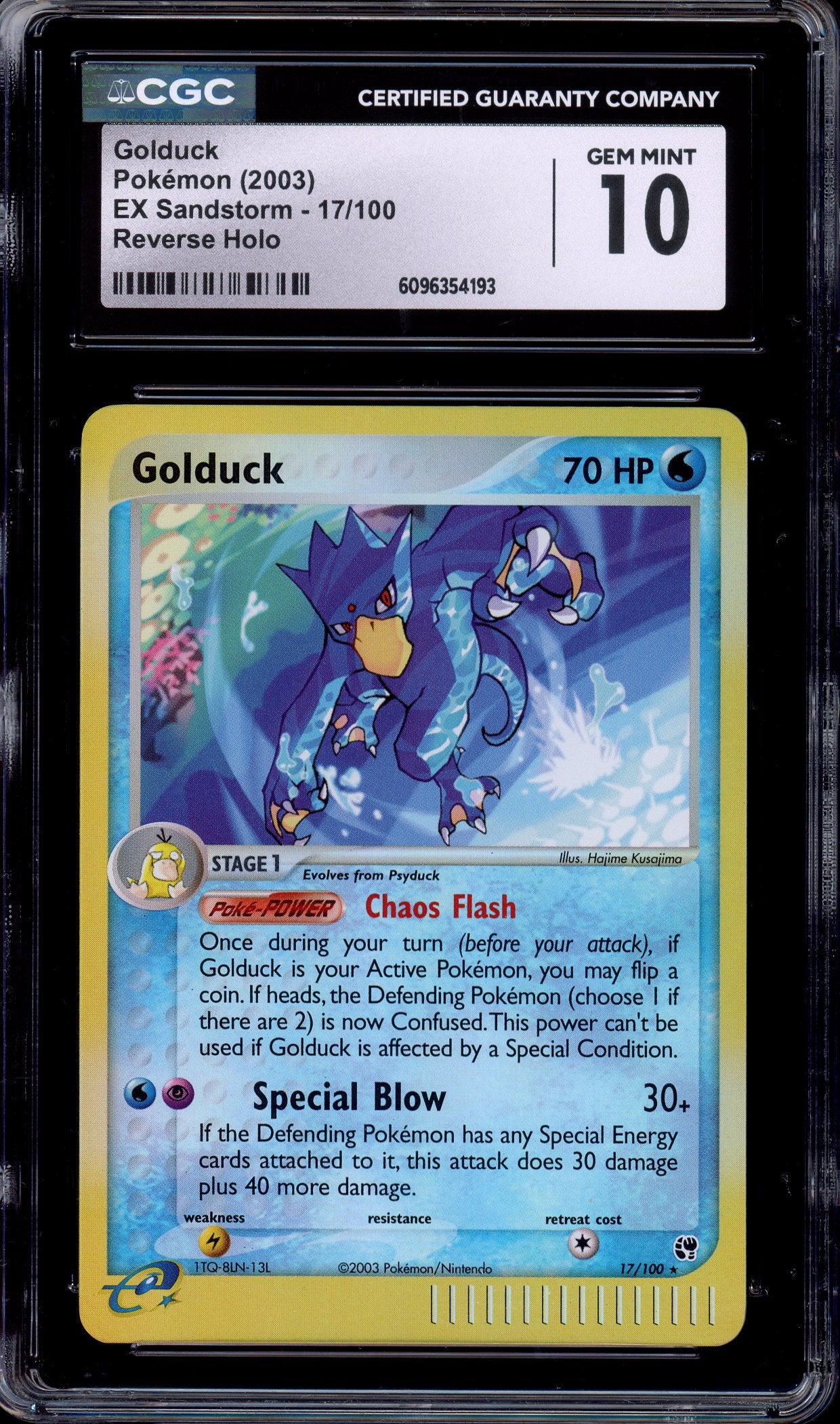 2003 Pokémon EX Sandstorm Golduck-Reverse Foil #17 CGC 10 GEM MINT