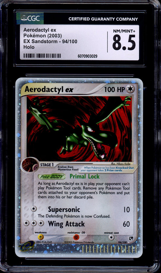 2003 Pokémon EX Sandstorm Aerodactyl EX-Holo #94 CGC 8.5 NM-MT+