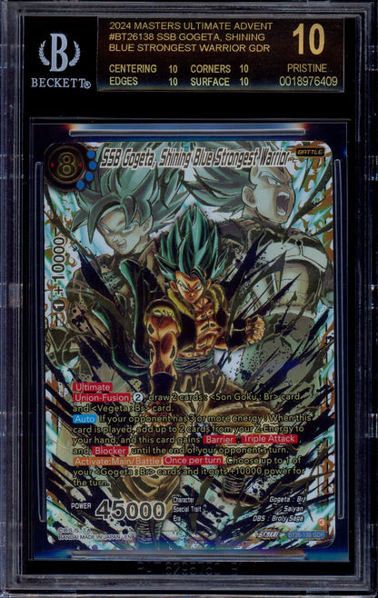 2024 Dragon Ball Super Masters God Rare SSB Gogeta, Shining Blue #BT26-138 BGS 10 PRISTINE BLACK LABEL