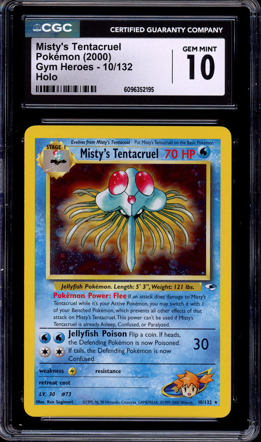 2000 Pokémon Gym Heroes Misty's Tentacruel-Holo #10 CGC 10 GEM MINT
