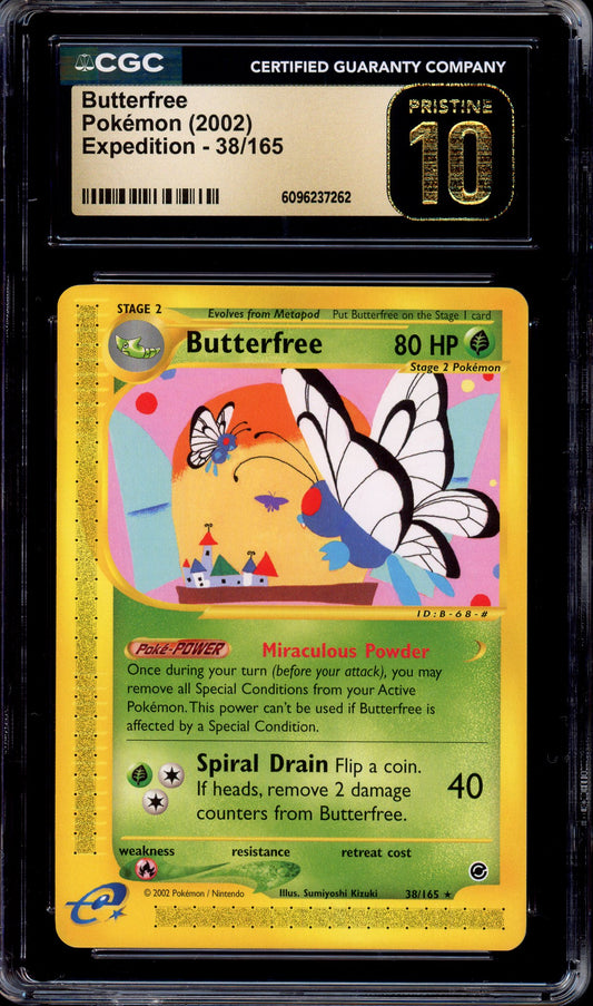 2002 Pokémon Expedition Butterfree #38 CGC 10 PRISTINE