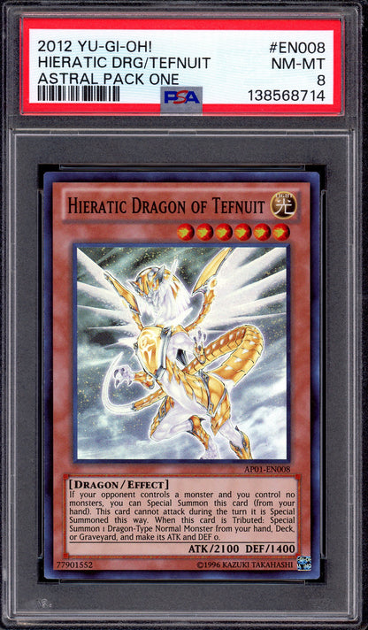 2012 Yu-Gi-Oh! Astral Pack One Hieratic Dragon of Tefnuit #EN008 PSA 8 NM-MT