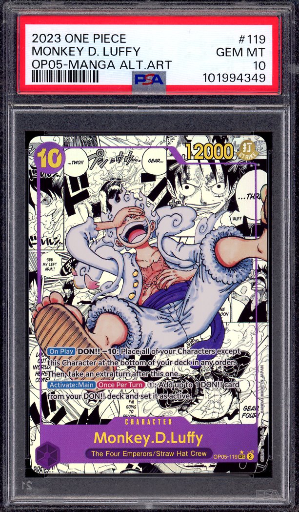 2023 One Piece OP05 Manga Alternate Art Monkey D Luffy #119 PSA 10 GEM MINT