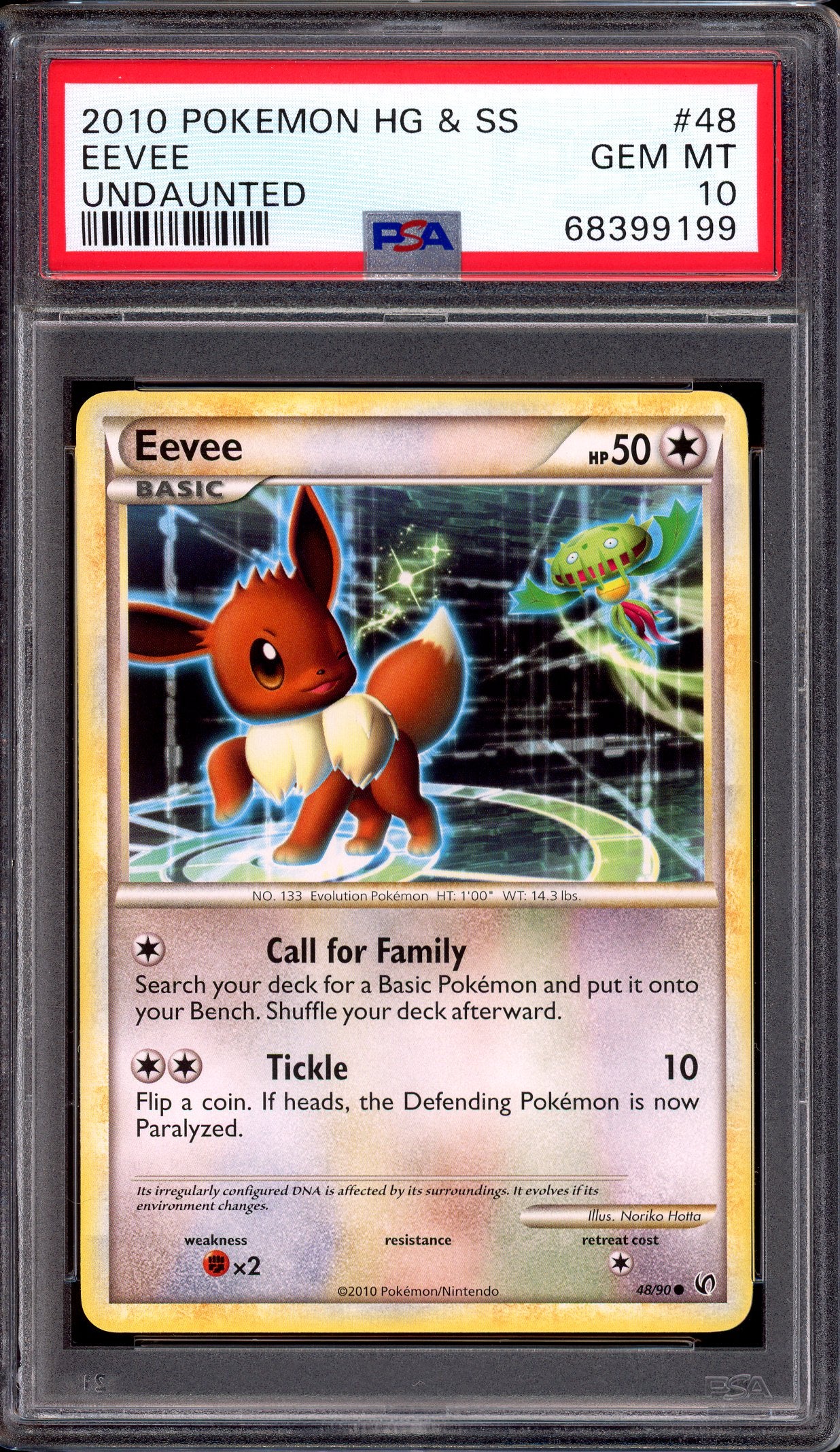 2010 Pokémon Heartgold & Soulsilver Undaunted Eevee #48 PSA 10 GEM MINT
