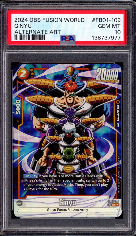 2024 Dragon Ball Super Fusion World Alternate Art Ginyu #FB01-109 PSA 10 GEM MINT