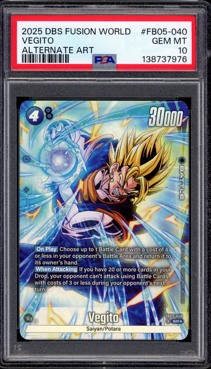 2025 Dragon Ball Super Fusion World Alternate Art Vegito #FB05-040 PSA 10 GEM MINT